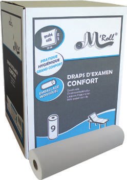 Draps d’examen gaufrés collés plastifiés Draps d’examen gaufrés confort