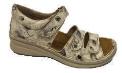Sandale cuir beige à très grande ouverture