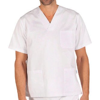Tunique taille élastique coton unisexe blanc